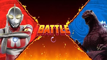 Ultraman (Yellow Hue) vs Godzilla (Red)