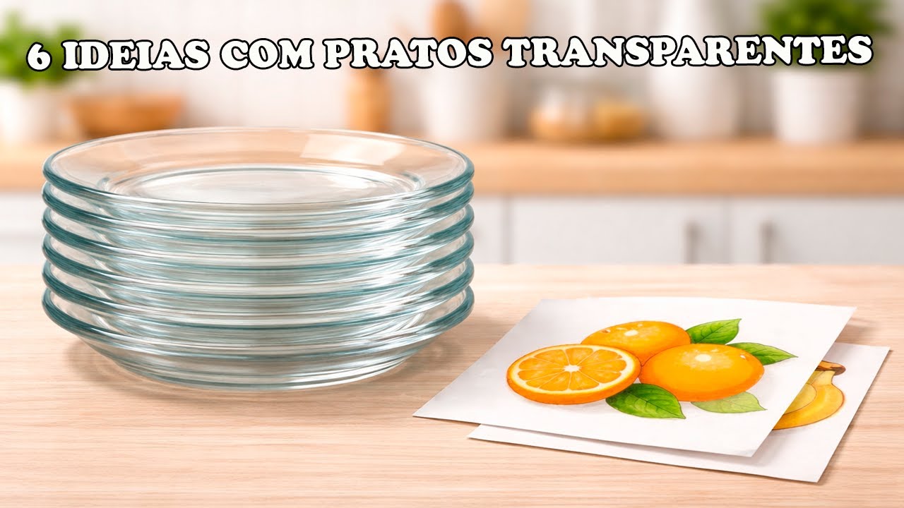 6 IDEAS -  Decore PRATOS de VIDRO com FOLHA SULFITE  - FAÇA VOCÊ MESMO!