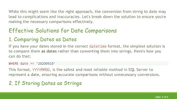 Resolving Date Conversion in SQL for Accurate Comparisons