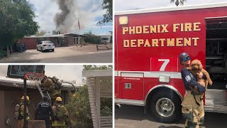 Off-duty firefighter saves dog from Phoenix home on fire