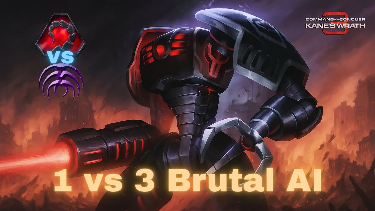 NOD против трех брутальных ИИ SCRIN | C&C3 Tiberium Wars Skirmish