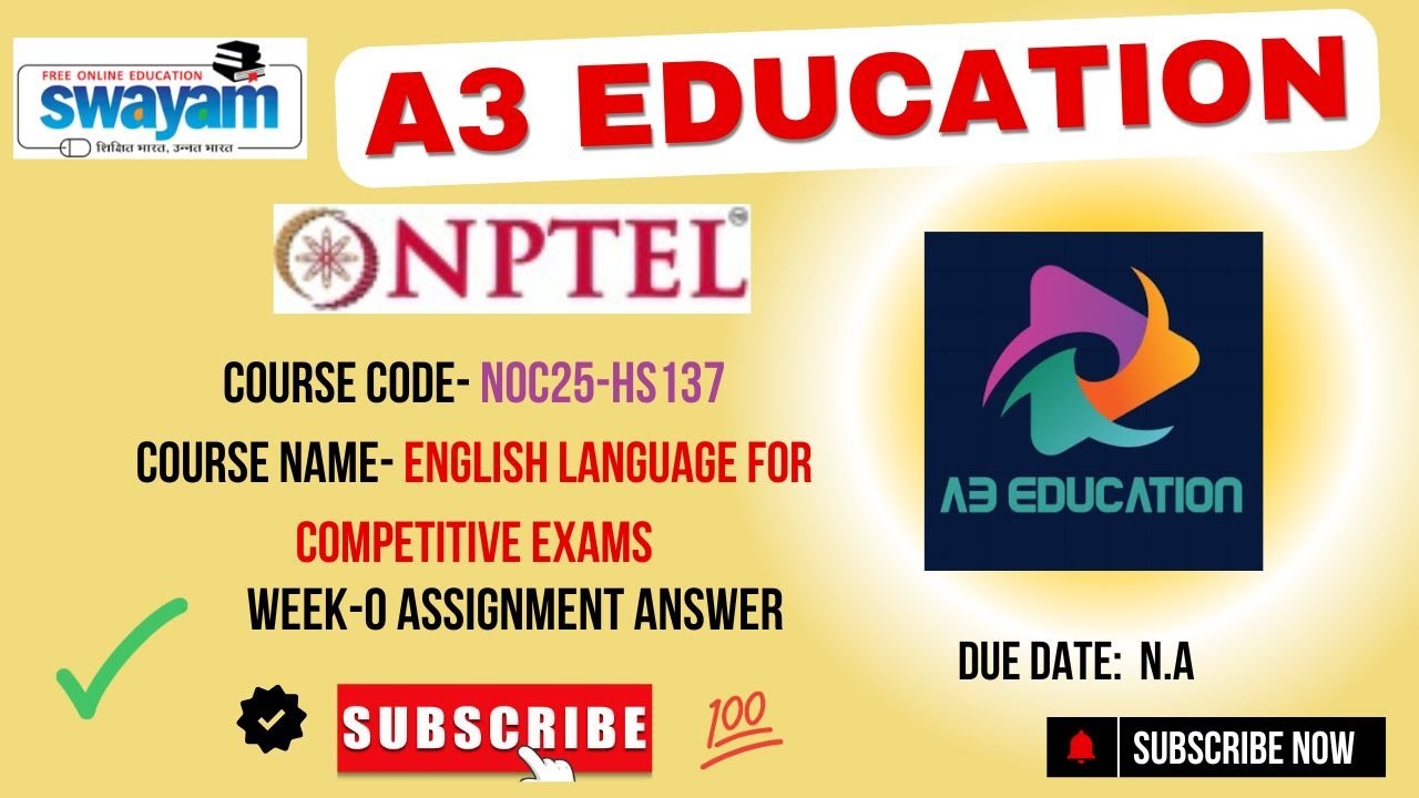 NPTEL English Language for Competitive Exams Week 0 Assignment Answers ...