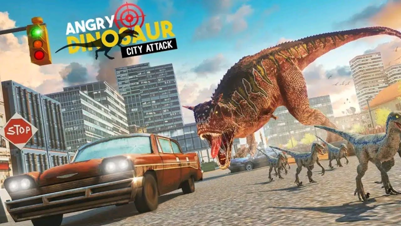 Angry Dinosaur Simulator Games 2018 - City Attack Wild Animal Games Android Gameplay