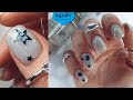 Simple Glittery Design | Doing My Own Nails W/ My LEFT Hand! | Classic Manicure Cleanup