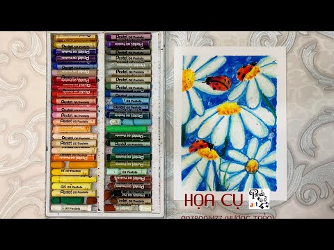 Video Vẽ hoa cúc trắng và Bọ rùa bằng màu sáp dầu - youtube