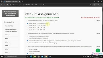 NPTEL HR Analytics Week5 Assignment 5  Solution July 2024