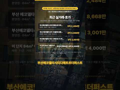 부산 강서 e편한세상 에코델타 센터포인트 1세대 무순위