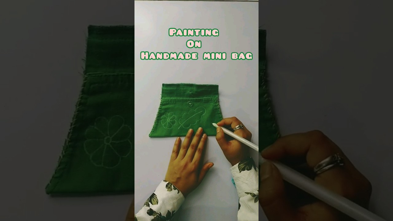 painting on handmade mini bag#shortsfeed #foryou #art #trending #ytshorts #viral #diy #diycrafts