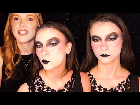 ASMR 😱 Gothic Makeover (Stranger Things) Jessica gets 80s Makeup glam, Whispers, Makeup Noises 💕
