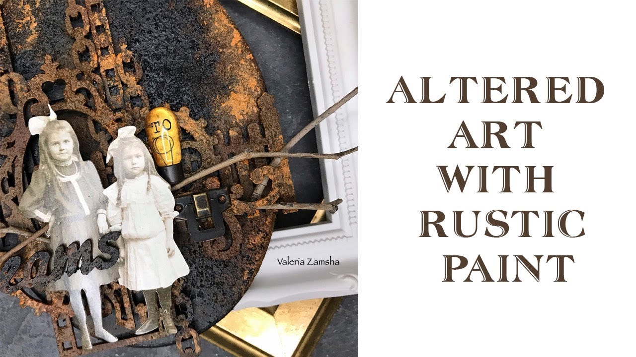 Mixed Media Altered Art with Pustic Paint Video Tutorial by Valeria Zamsha