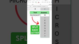 How to Split Each Letter of a Word into Separate Cells in Excel