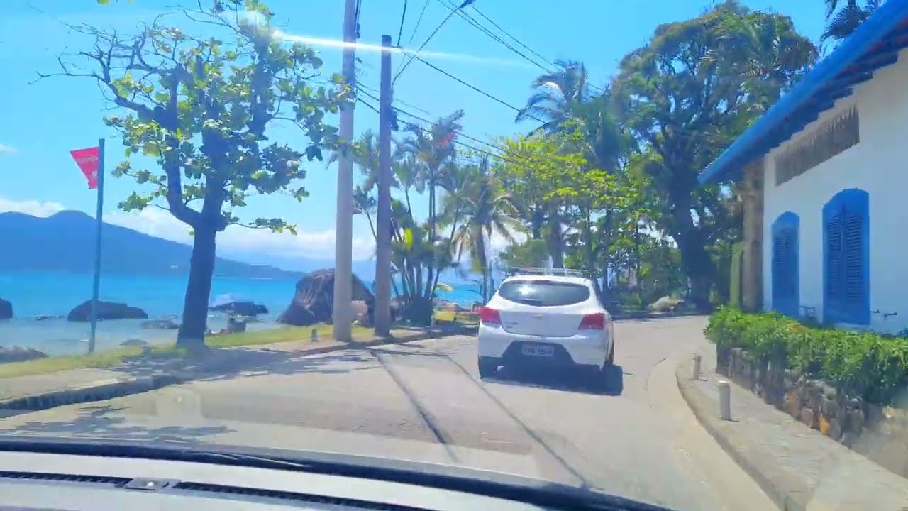 Blue Sky Road Drive Relaxing Video - 4K Video Road Drive Nature Scenery