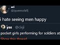 Girls dance for Soldiers, Twitter enraged.