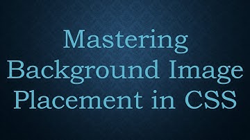 Mastering Background Image Placement in CSS