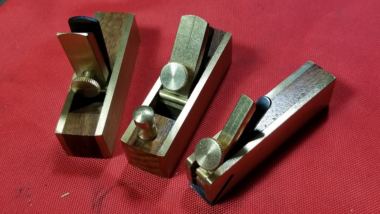 3 piece Micro Mini Brass Hand Plane Set Wood Finish Planer Hardwood Hobby Craft 