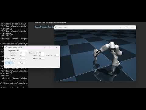 MuJoCo Franka Panda – Pick & Place Demo with Cartesian Control (Python, GUI)