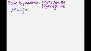 solve nonlinear system of equations by addition
