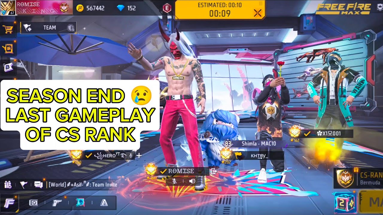 CS SEASON END 😢 | LAST GAMEPLAY OF CS RANK 😭 | GARENA FREE FIRE - YouTube