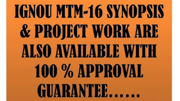 IGNOU MTM STUDY NOTES & PROJECT WORK