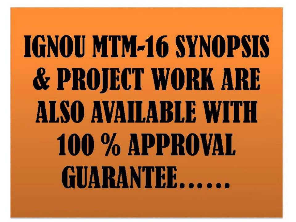 IGNOU MTM STUDY NOTES & PROJECT WORK