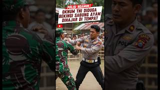 No joke‼️ Police beat up TNI personnel who supported cockfighting gambling #tni #police #ai #shorts