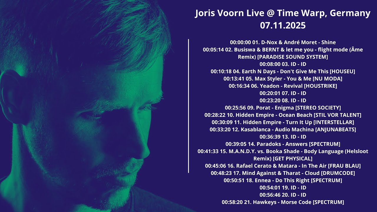 Joris Voorn Live @ Time Warp, Germany 07.11.2025 with tracklist