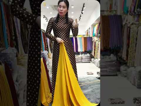 Video Vải Áo Dài Cẩm Tú cách chọn áo dài chấm bi đẹp - youtube