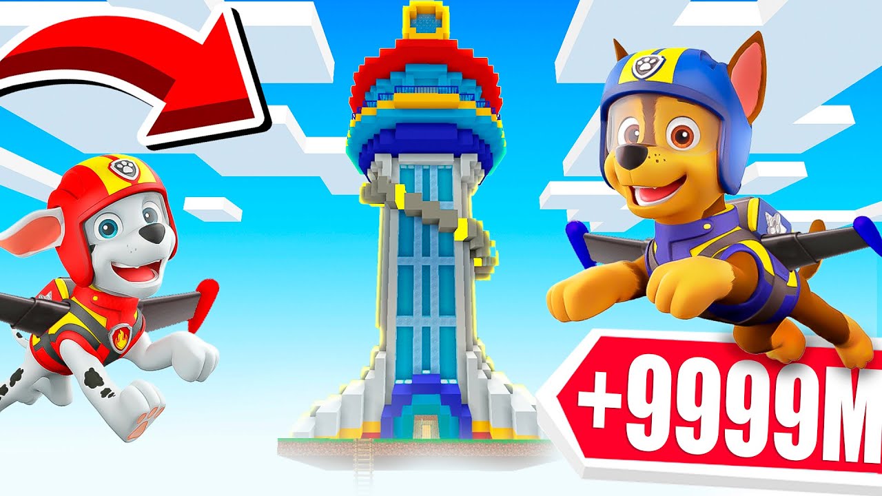 LA CASA DE PAW PATROL APARECE A +9999 METROS DE ALTURA EN MINECRAFT 😱