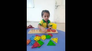wooden sorting and stacking toy activity