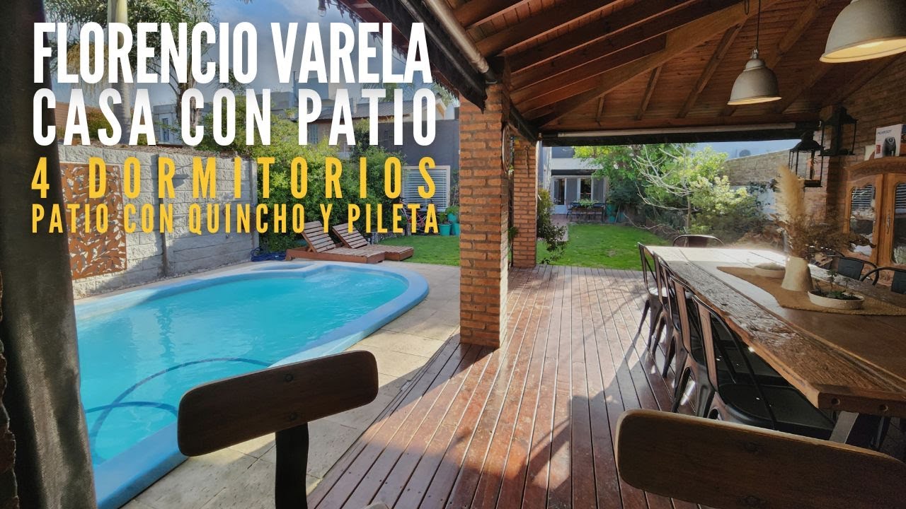 CASA 4 DORMITORIOS EN VENTA EN FLORENCIO VARELA CON QUINCHO Y PILETA - España 1200