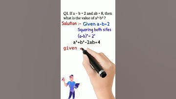 Q1. If a – b = 2 and ab = 8, then what is the value of a³-b³ ?