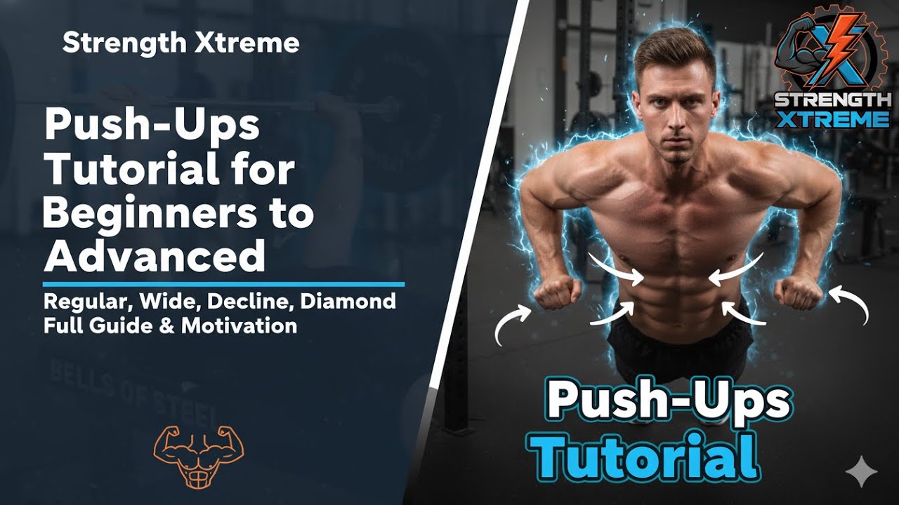 Push-Ups Tutorial for Beginners to Advanced | Regular, Wide, Decline, Diamond | Full Guide