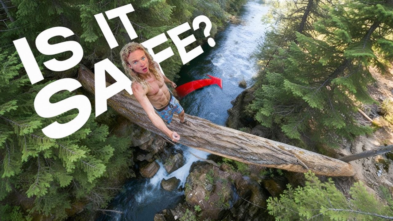 65 ft Log Cliff Jump (Quad Gainer)