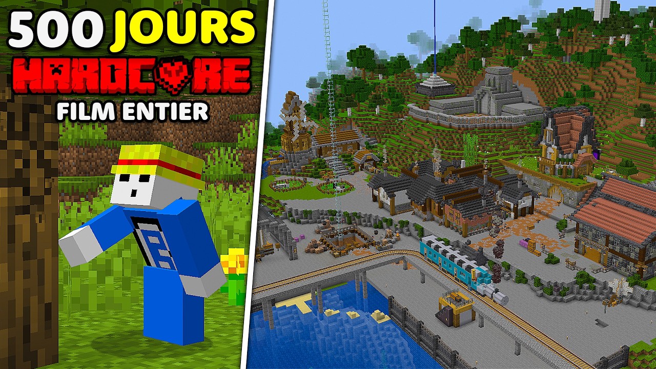 SURVIVRE 500 jours en HARDCORE Sur MINECRAFT CREATE (Film Complet ...
