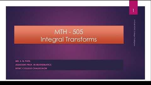 PREREQUISITE FOR INTRODUCTION INTEGRAL TRANSFORM