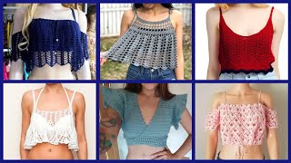 Very Elegant Designer Fabulous Crochet Knitted Short Top and Blouses