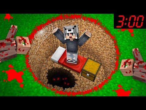 KORKUNÇ ÇUKURDA 24 SAAT YAŞAMAK 😱 - Minecraft