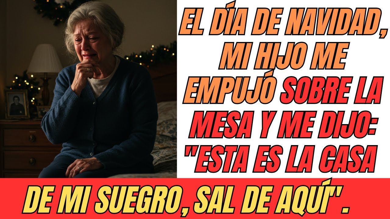 El día de Navidad, mi hijo me empujó en la mesa y dijo: 