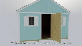 Crafter's Connection 12x16 Dual Entry Wood Shed Kit