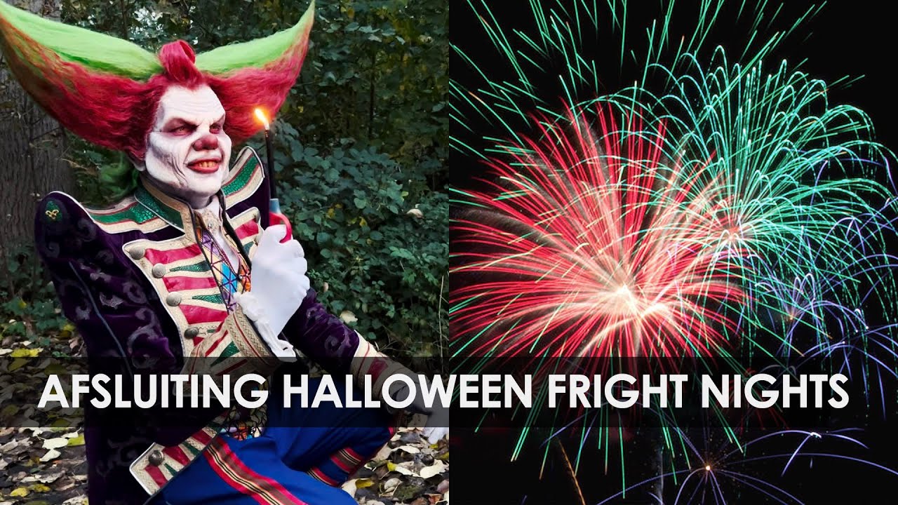 Vuurwerkspektakel met Eddie de Clown (Halloween Fright Nights 2021 in Walibi Holland)