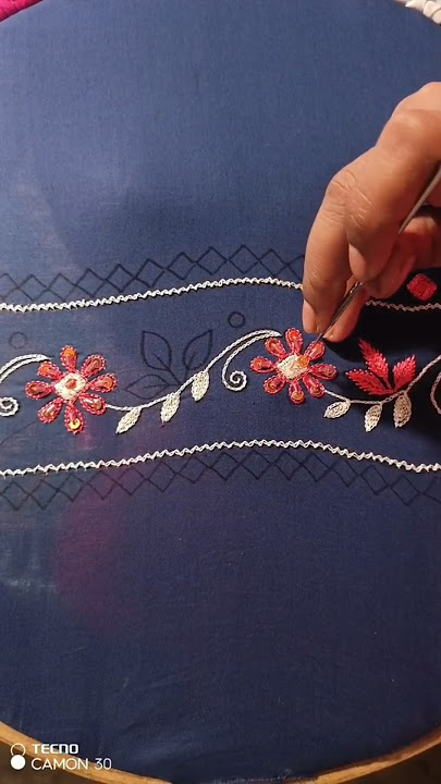 beautiful hand embroidery border line design🥀