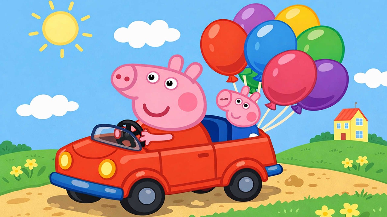 Peppa Pig’s Colorful Balloon Ride! 🌈🎈| Peppa Pig Funny Animation