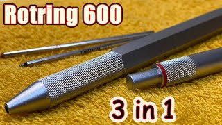 Rotring 600 3-in-1 Multi-Pen Review (Feat. Rotring 600 Mechanical Pencil) | Thicker! Heavier! | 2...