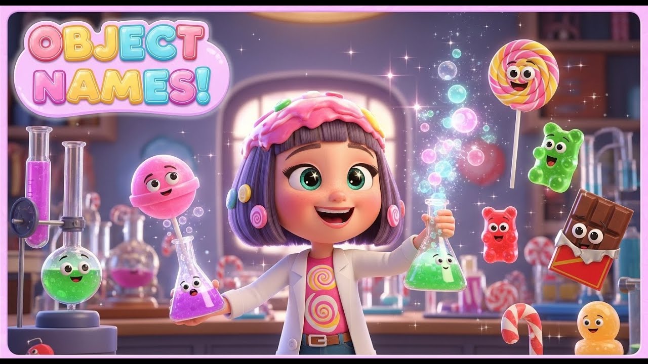 Learn Object Names at the Candy Lab 🍭🧪 | Kids Learn Words and Vocabulary