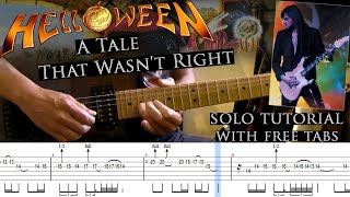 Helloween - A Tale That Wasn't Right intro and guitar solo (with tablatures and backing tracks) Resimi