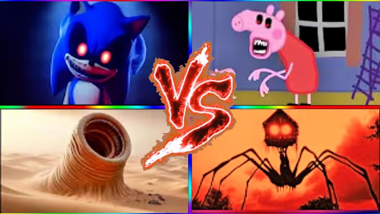 SONIC.EXE 🆚 PEPPA PIG.EXE 🆚 GIANT WORM 🆚 FIRE SPIDER 😱 ONLY ONE SURVIVES!