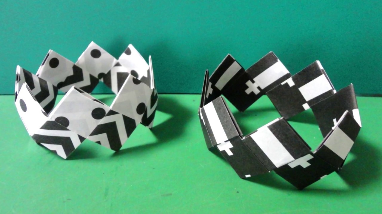 Origami Crown Bracelet 折り紙 クラウンブレスレットの折り方 Youtube
