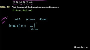 Hindi : Ex 7.3 : Q.1(i) : Find the area of the triangle whose... Ch 7 | Math for Class X CBSE