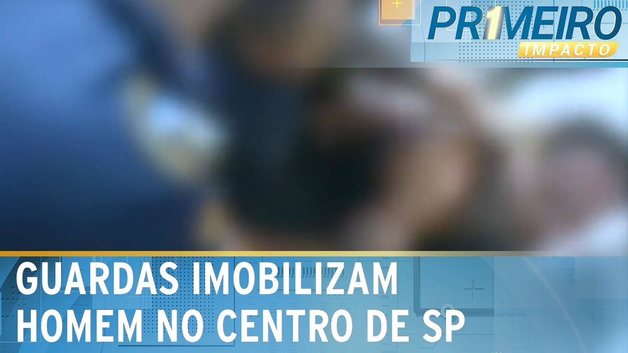 Homem é imobilizado por GCMs após supostamente agredir agente | Primeiro Impacto (25/08/23)