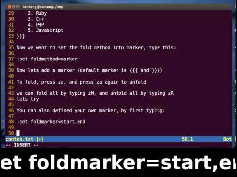 Vim Tutorial - Code Folding (Marker Method)
